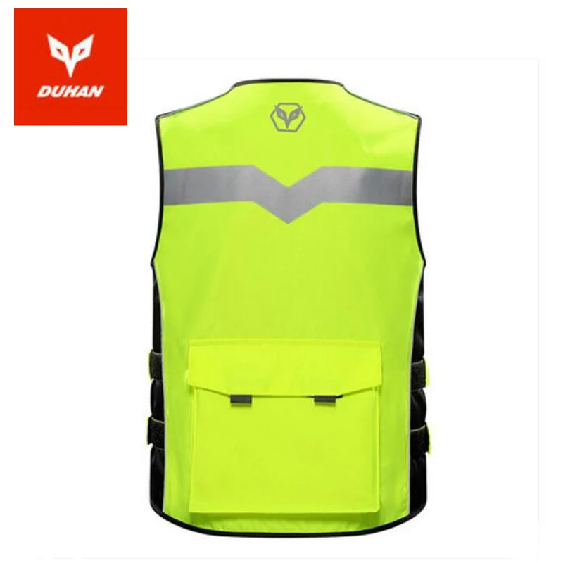 Men's Knight Protection Motorcycle Reflective Vest MOTO Cycling Safety Vest Wear-resistant 600D Oxford Cloth Fluorescent reflective vest
