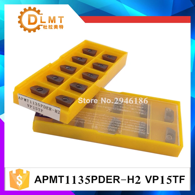 10 шт. APMT1135PDER H2 VP15TF APMT1135PDER M2 VP15TF карбидная вставка индексируемое фрезерование вставка