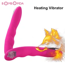 USB Rechargeable Dildo Vibrator G Spot Massager Vibrator Magic Wand Heating Vibrators Sex Toy for Women 12 Frequency Sex Machine