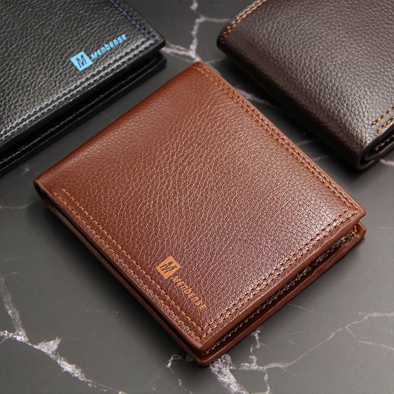 MenBense мужской кошелек, роскошные кожаные кошельки, тонкие кошельки Cartera Hombre, без молнии, модный однотонный кошелек, умный держатель для карт, сумка для монет