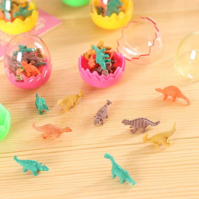 

8 In 1 Children Kids Students Creative Animal Model Shape Cute Erasers Dinosaur Egg Educational Toys Birthday Halloween Gifts