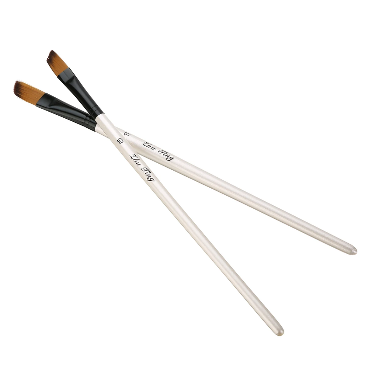 12PCS Artist Paint Brushes Set Acrylic Oil Watercolor Painting Oblate/Oblique Nylon Hair Brush Wood Handle School Art Supplies