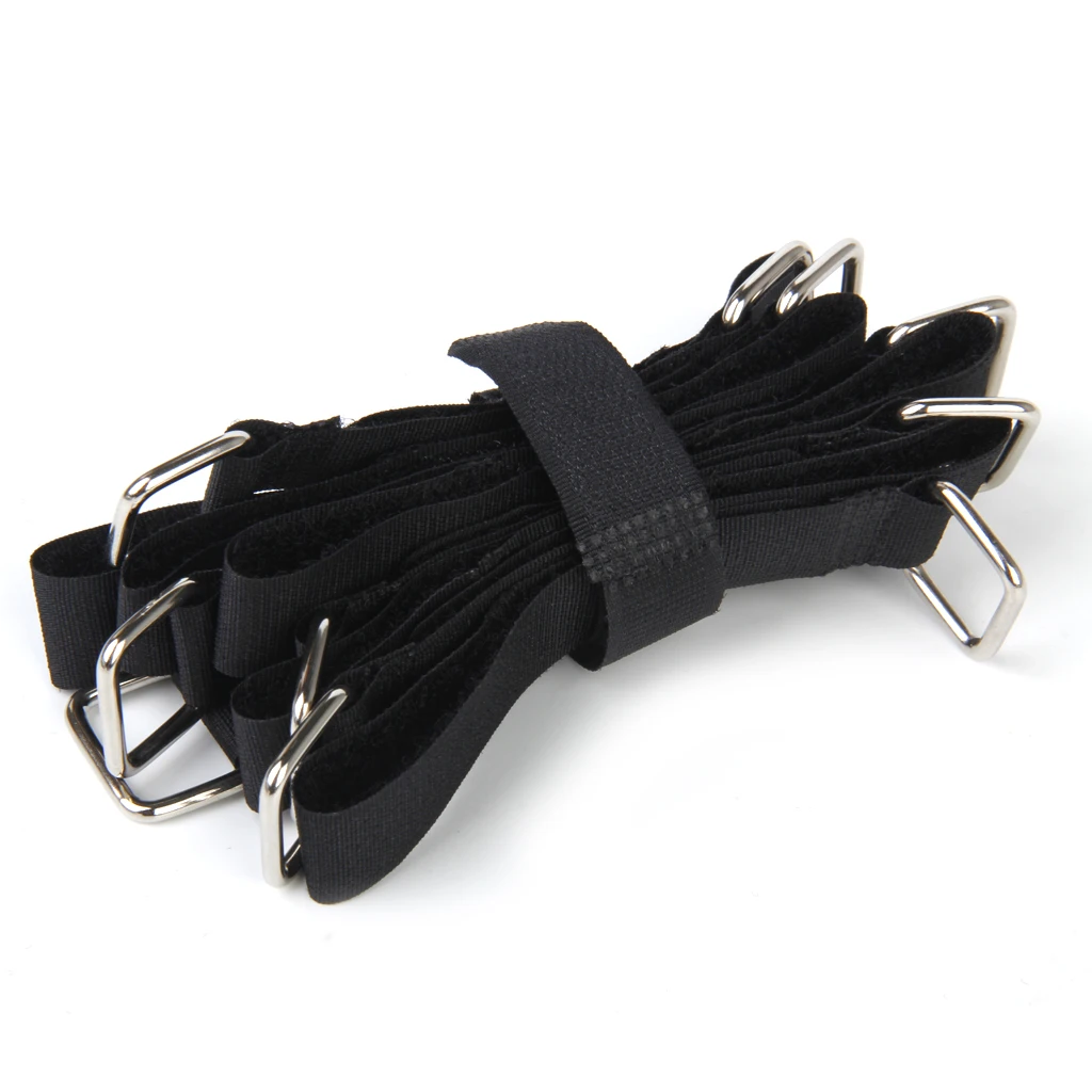 Nylon Straps Cable Tie Wire Rope Hook and Loop Organiser 10pcs Black