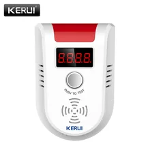 KERUI беспроводной цифровой светодиодный дисплей детектор горючих газов Система домашней сигнализации вспышка газовый датчик для домашней безопасности