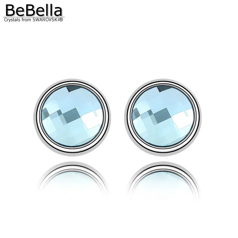 

BeBella 0.8cm round crystal stud earrings with Crystals from Swarovski for women girls Christmas fashion jewelry birthday gift