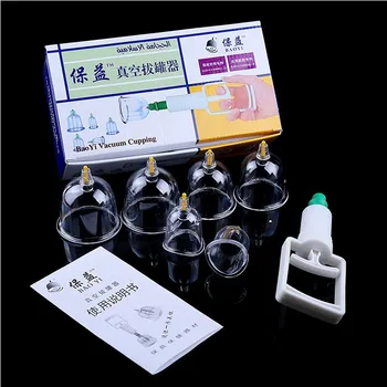 

6 pcs thicken vacuum cupping set household magnetic suction cupping tank acupuncture massage set