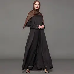 Мода взрослых кружевное халат с вышивкой платье Для женщин Кафтан джилбаба Исламская длинный рукав, мусульманский Абаи коктейльное