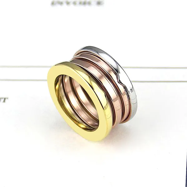 

New version mix color Luxury brand bulgaria spring ring jewelry for women men couple wedding ring best gift