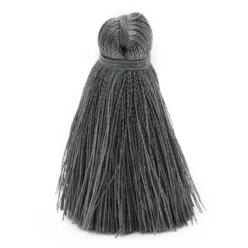

20pcs Solid Color Artificial Silk Tassels,40 mm Length Rayon Tassel for Jewelry Curtains Dress DIY, dark Grey-10055867