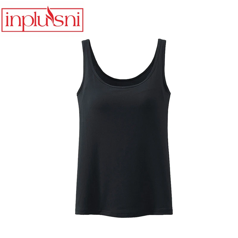 Inplusni women vest without steel cups with chest pad camisoles modal tanks personalized design vest focus on women health