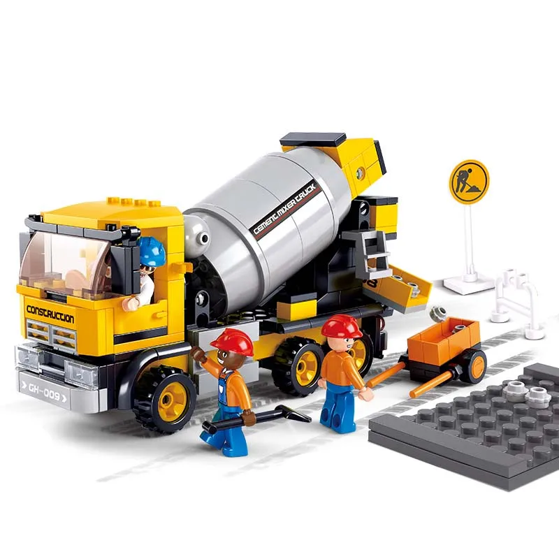 SLUBAN-0550-212pcs-Mixer-truck-series-Blocks-SimCity-construction-vehicles-DIY-Kids-Creative-Toy-Christmas-Gift (1)