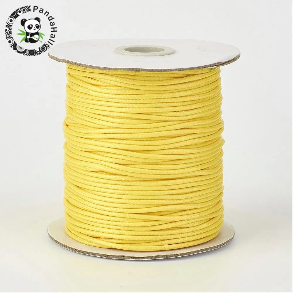 1 мм корейский воск полиэфирный шнур нить ювелирных изделий для ожерелья браслеты изготовление около 200 ярдов/рулон(182,88 м/рулон - Цвет: Yellow