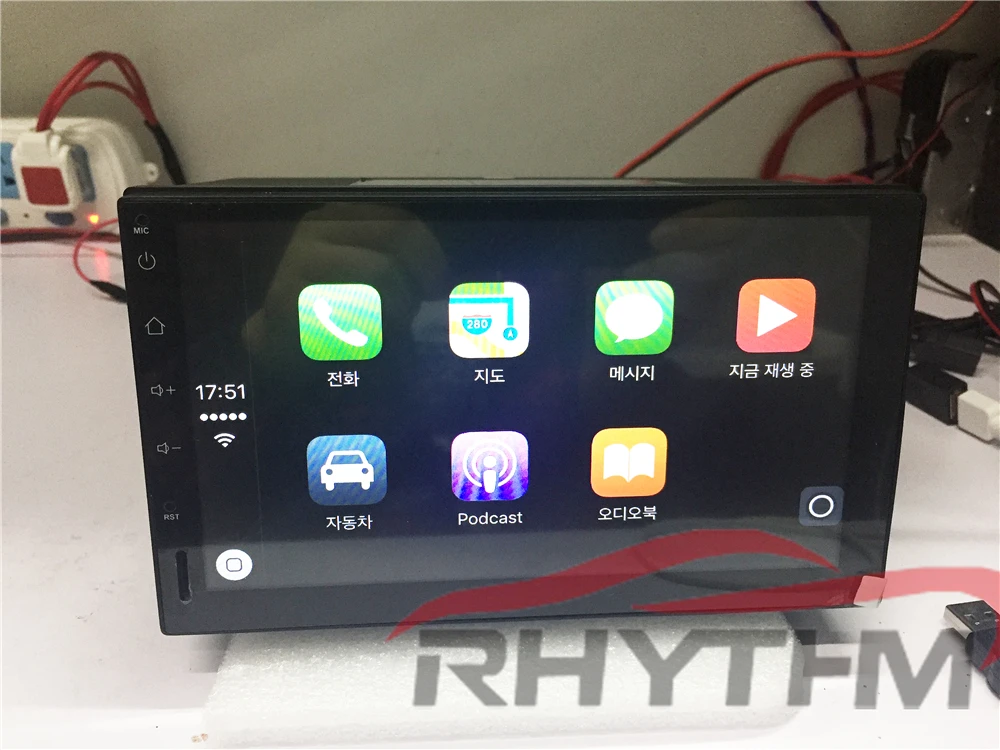 Rhythm 2 din android автомобильное радио carplay dongle USB carplay тюнер Поддержка iPhone Android Авто палка функция hands free