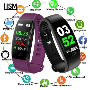 

Smart Bracelet For Men Fashion Color Screen Blood Pressure Fitness Tracker Heart Rate Monitor Smart Band Sport for Android IOS