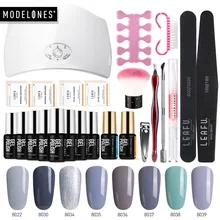 Modelones 22 шт./лот 36 Вт Светодиодная лампа для ногтей маникюрный набор для маникюра, в который входят комплект Smart Сенсор УФ-лампы для ногтей уход, маникюр инструменты гель Наборы
