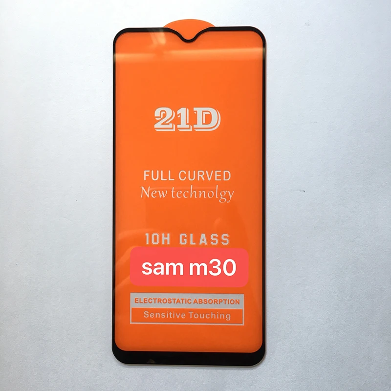 100pcs Full Glue 21D Screen Protector Tempered Glass For Samsung S10 E M30 M20 M10 J8 J4 A8 A6 Plus Anti-Scratch Full Cover