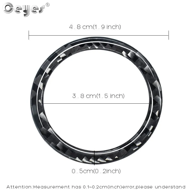 Ceyes Автомобильный ключ старт стоп внутреннее украшение круглая крышка автомобиля Стайлинг подходит для Mercedes Benz C E класс W205 GLC карбоновое волокно кольцо