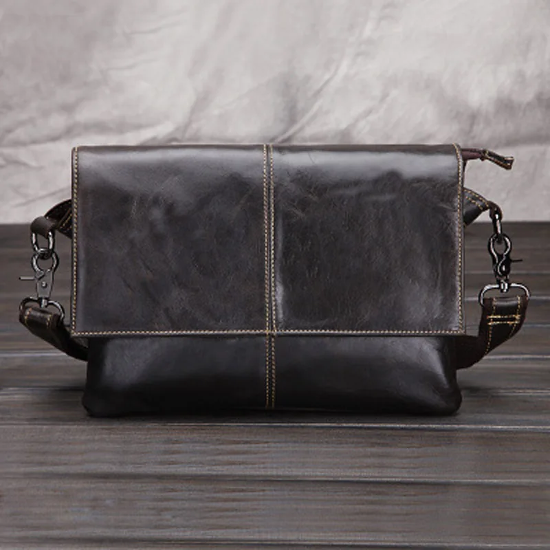 

YISHEN Oil Wax Leather Men Casual Crossbody Bags Business Male Messenger Bags Vintage Men Shoulder Bags High Quality Bags LS011