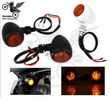 

retro moto amber lighting scooter part chrome silver black motorbike flasher for harley LED vintage motorcycle turn signal light