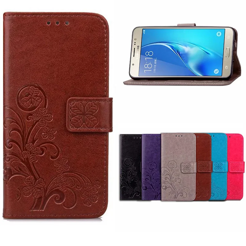 

Four Leaf Clover Case for Samsung Galaxy J7 2016 Cover for Samsung J7108 Flip Cover Wallet Case Phone Coque Hoesjes PU Leather