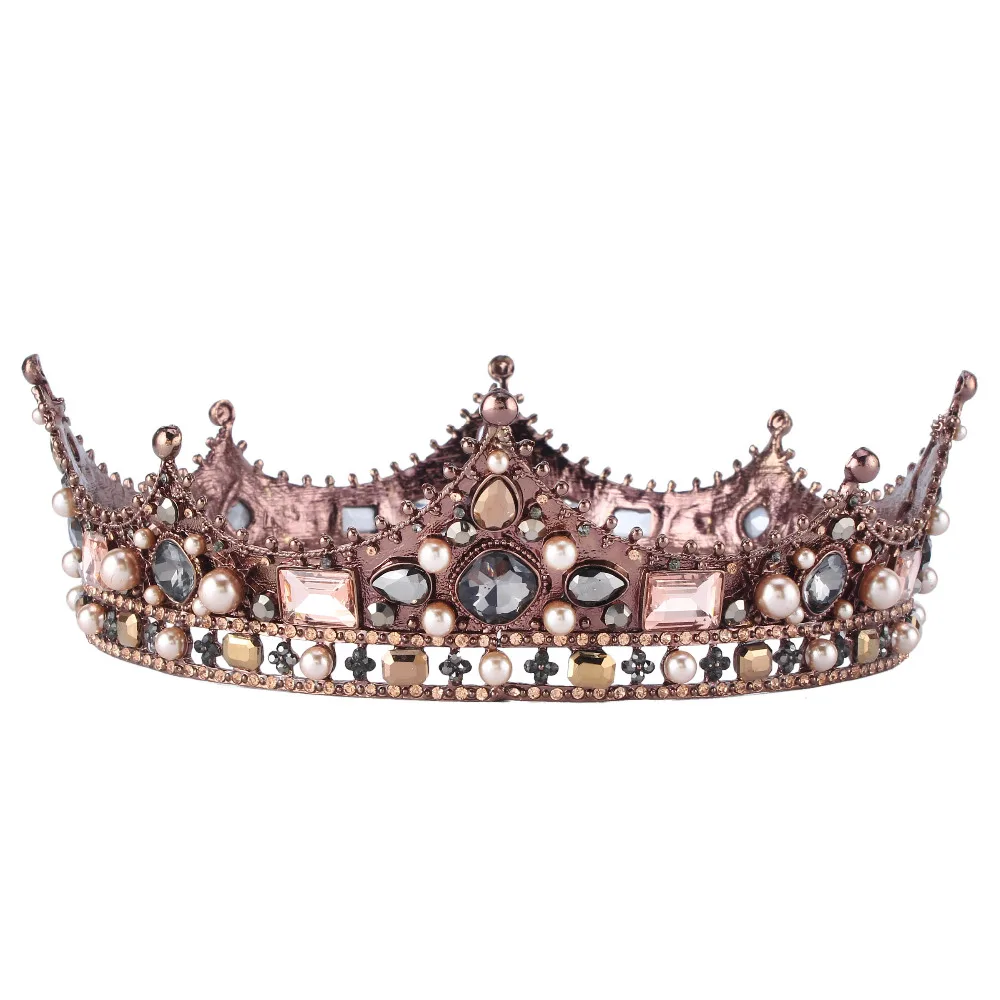 CADANIA Braut Krone Barock - Strass Tiara Schwarz Vintage
