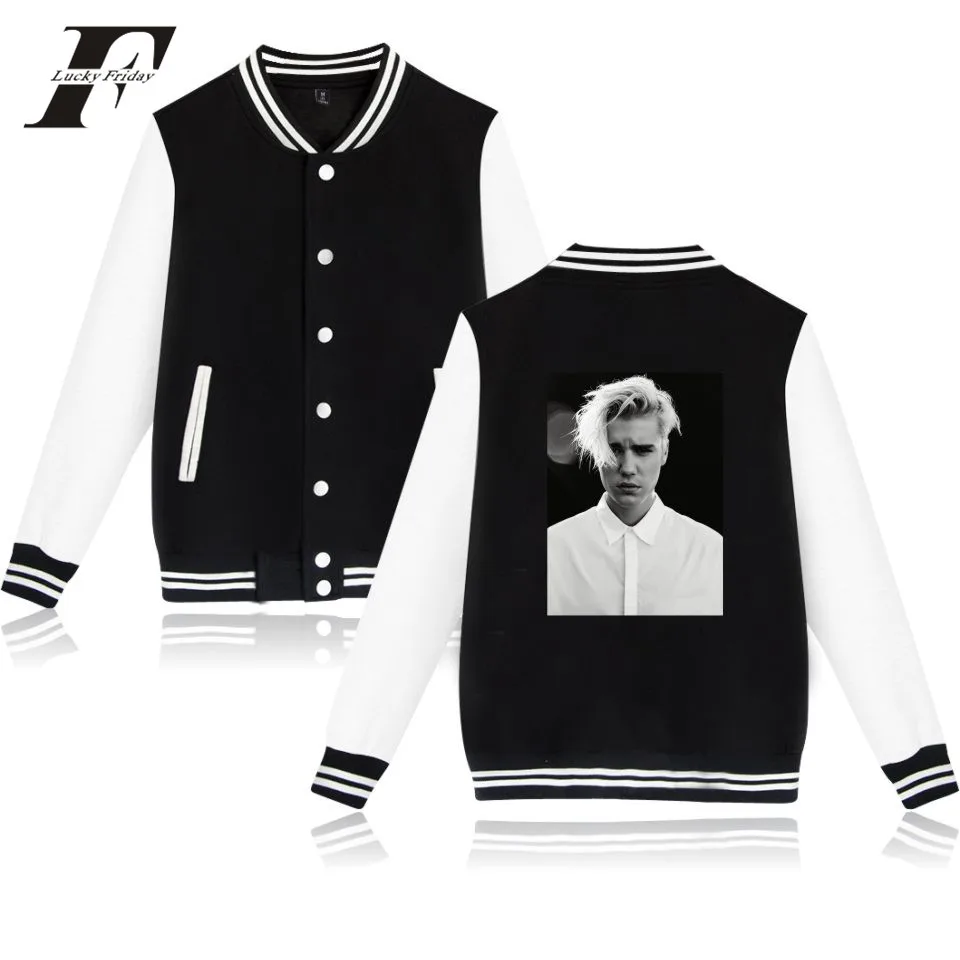 

Justin bieber jacket Fashion Baseball Coats hip hop Streetwear clothing for Autumn Winter male jacket Justin bieber
