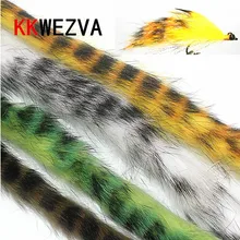 Kkwezva 2 m coelho pele lebre zonker listras para voar amarrando material streamer pesca moscas 5mm de largura pesca com mosca isca inseto lula