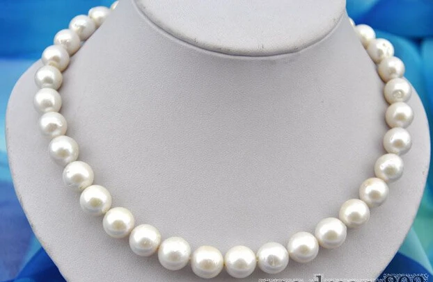 

FREE shipping>>>>18" 12mm round white reborn keshi pearl necklace 6.07