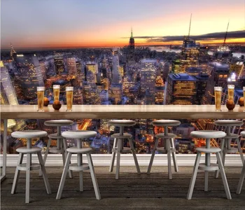 

Custom photo Non-woven mural 3d wallpapers for living room The city at night picture painting 3d wall murals wallpaper for walls