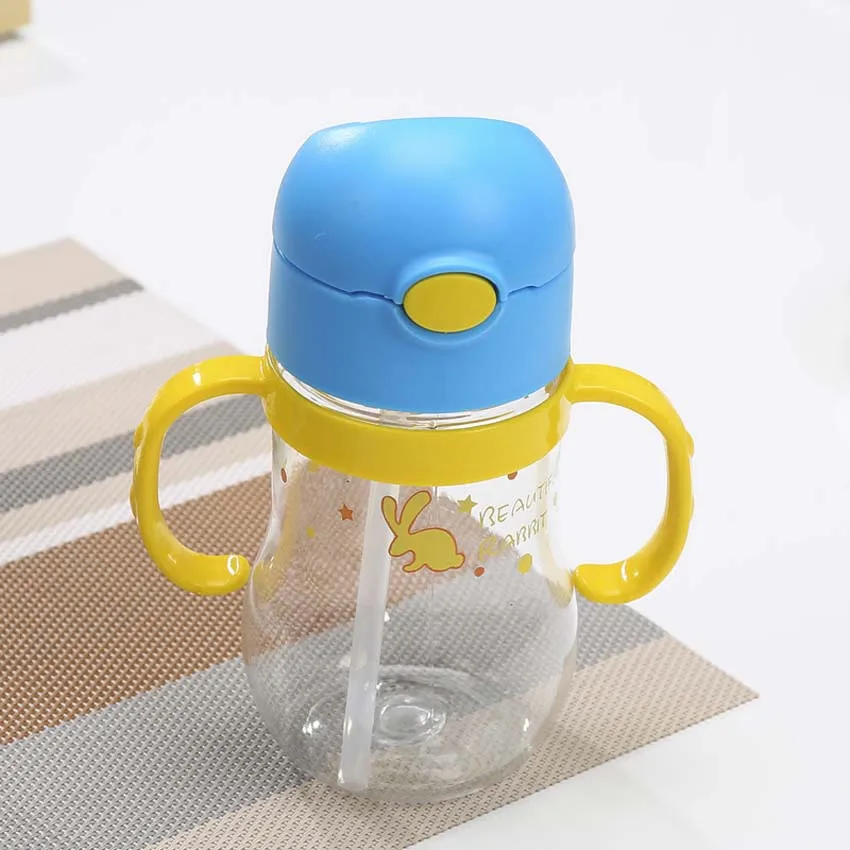 300ml Baby Sippy Cups BPA Free Children Learning Drinking Bottles with Straw Dual Handles Milk Juice Cup | Мать и ребенок