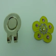 Хрустальный цветок мяч маркер с Зажим для шляпы для гольфа
