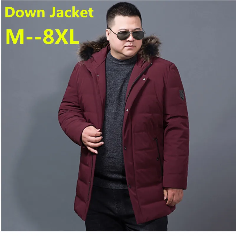 Большие размеры 10XL 8XL 6XL 5XL 4XL зимняя куртка мужская куртка пуховик с меховым капюшоном съемное пальто парки мужские мужская куртка