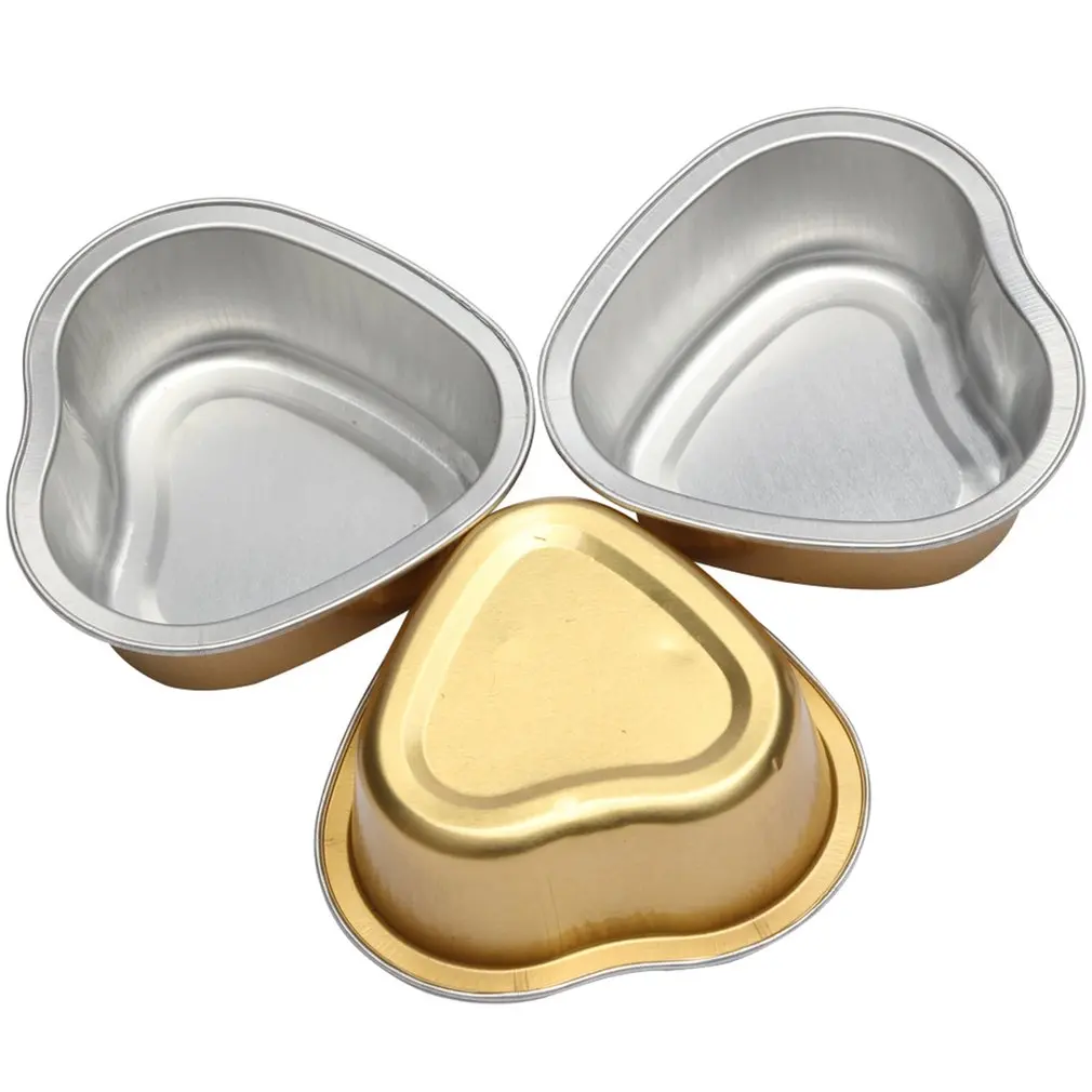 

Heart Shape Melting Wax Bowl Aluminum Foil Hair Removal Bean Depilatory Cream Bowl Heart Shape For Hot Film Hard Waxing