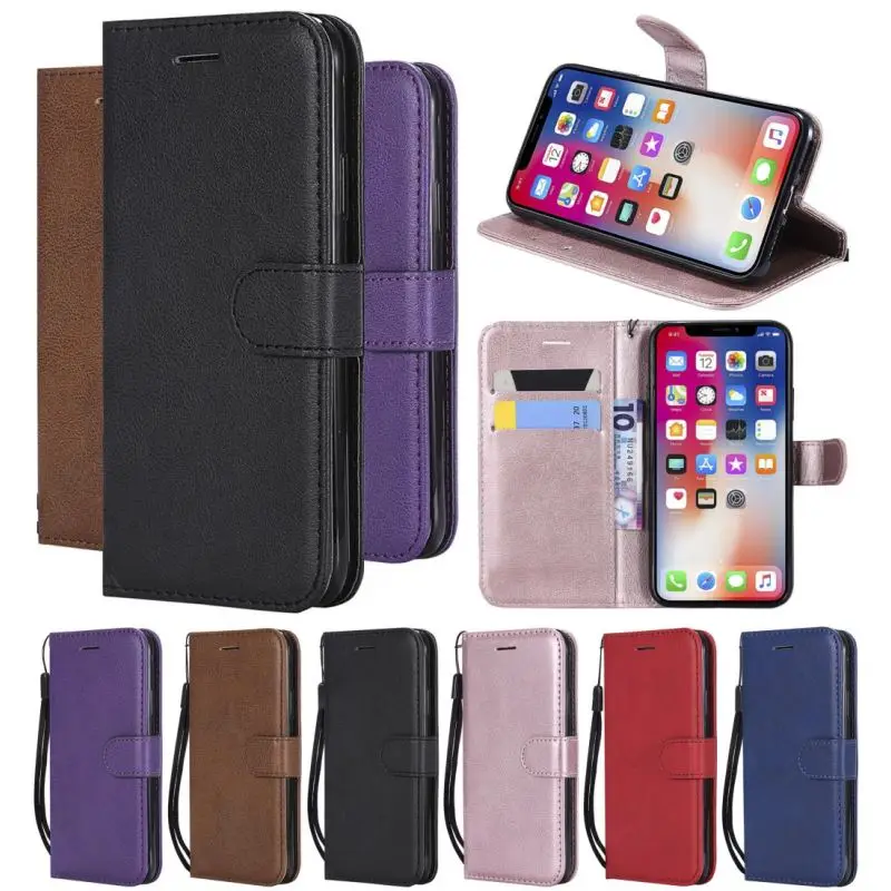 

Retro PU Leather Flip Wallet Cover Case For apple iphone 5 5S SE 6 6S plus 8 7 X XS Plus Max XR Stand Case Phone Cover Bag O06E