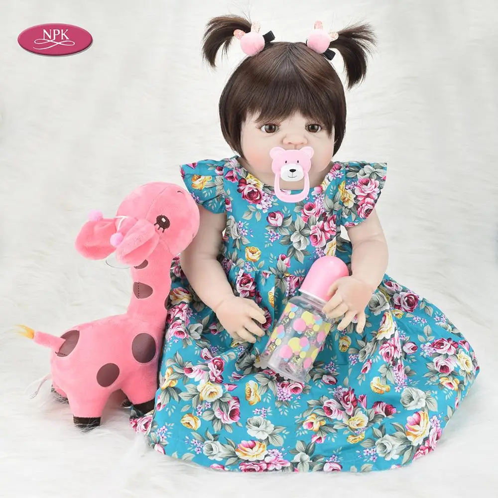 

NPK 55CM Full Silicone Girl Doll Reborn Toddler Lifelike Princess Reborn Baby Dolls Bathe Toy Bebe Realista Brinquedo Menina