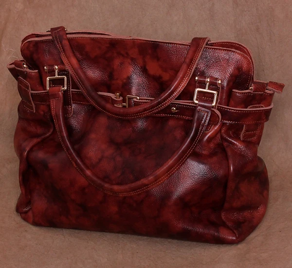 

free shipping Fashion handmade casual super large bag genuine leather female bags one shoulder leather big bag size 53*36*20cm