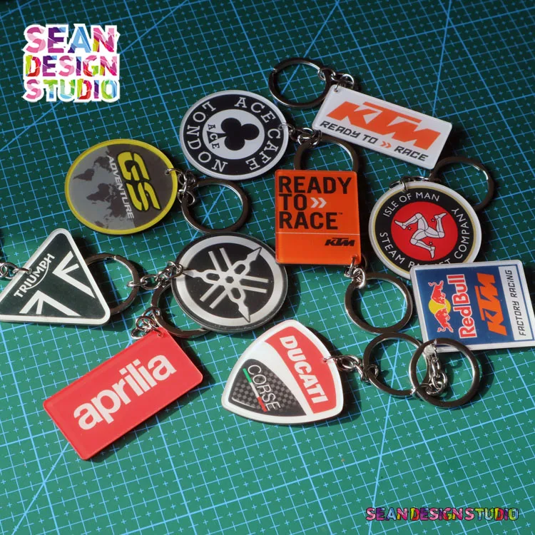 

For Aprilia BMW GS ADV Triumph Isle of Man TT Motorcycle Motocross motorbike PMMA Keychain key ring