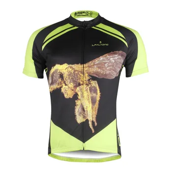 

Bumblebee Pattern Men Polyester Breathable Cycling Apparel Short Sleeve Bike Jersey Green Ropa Ciclismo Hombre Size S-6XL