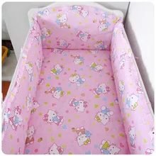 Промо-акция! 6 шт. детская колыбель постельных принадлежностей Комплект постельного белья для новорожденных из хлопка(бамперы+ простыня+ наволочка