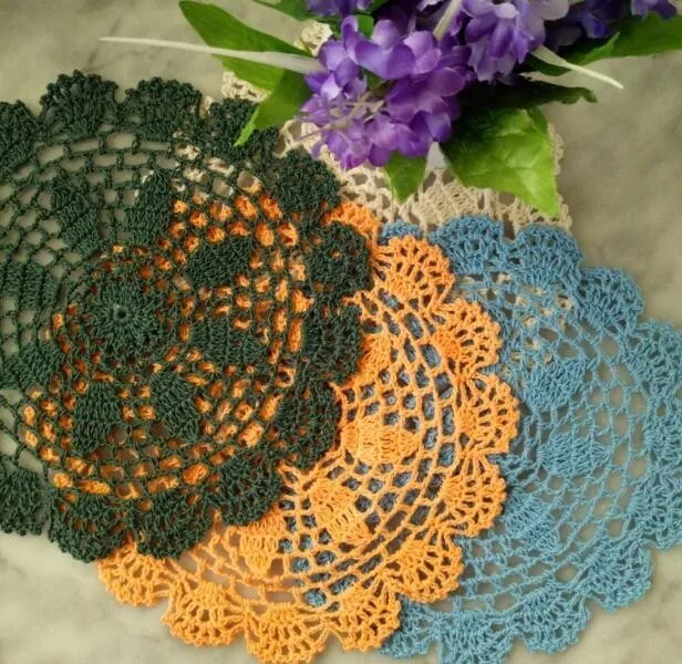 

Round 20cm Lace Cotton Table Place Mat Pad Cloth Crochet Placemat Cup Mug Wedding Tea Coffee Dish Coaster Handmade Doily Kitchen