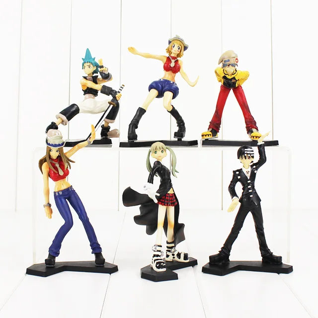 6pcs set anime soul eater maka black star death the kid lizu pvc