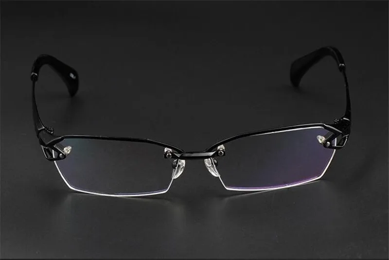 Чистый титановый полуоправы светильник оправы для очков близорукость мужские женские черные очки Оптические Rx able 177
