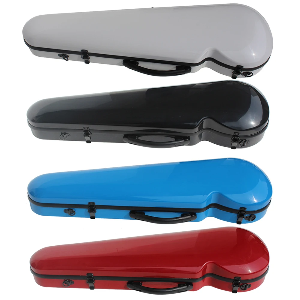 

for 4/4 violin,the Red\Blue\Black\White violin case is quality luxury Never Discoloration. the violin box is very beautiful!