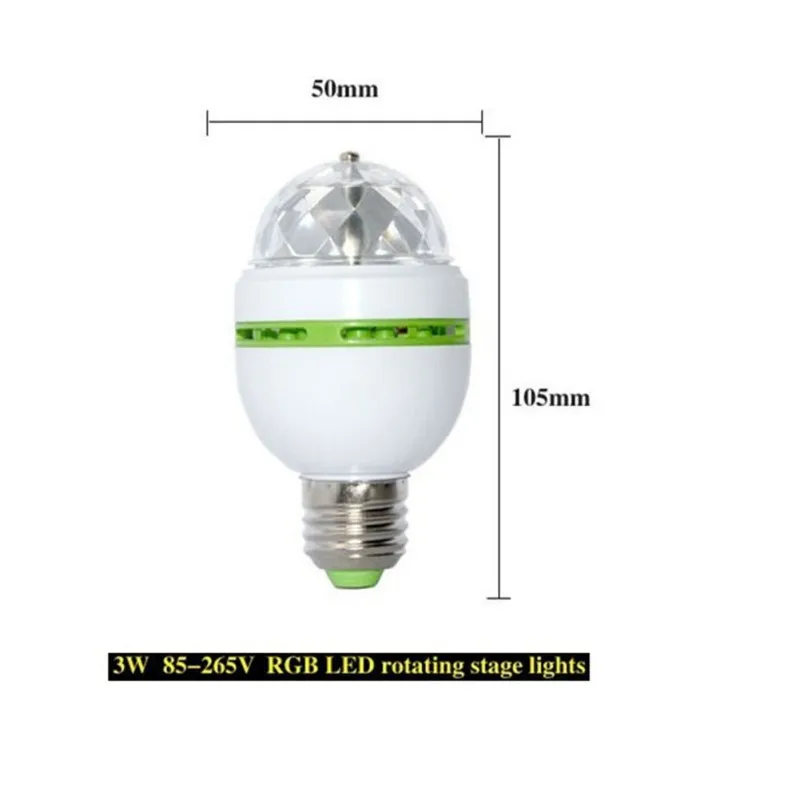 Красочная Автоматическая вращающаяся лампочка сценический свет E27 3 Вт вечерние Вечеринка диско лампа декоративная светодио дный лампа
