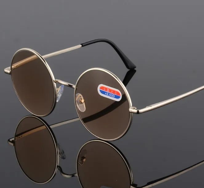 Ретро женские круглые очки для чтения с полной оправой, металлические мужские Кристальные линзы для чтения, дальнозоркость+ 100+ 150+ 200+ 250+ 300+ 350+ 400