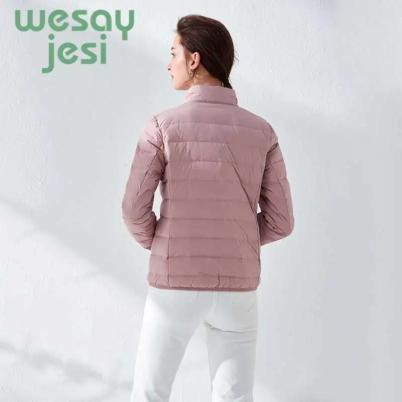 2019 90% white duck down Casual jackets Solid women autumn winter down coat female zip pocket down jacket parkas plus size