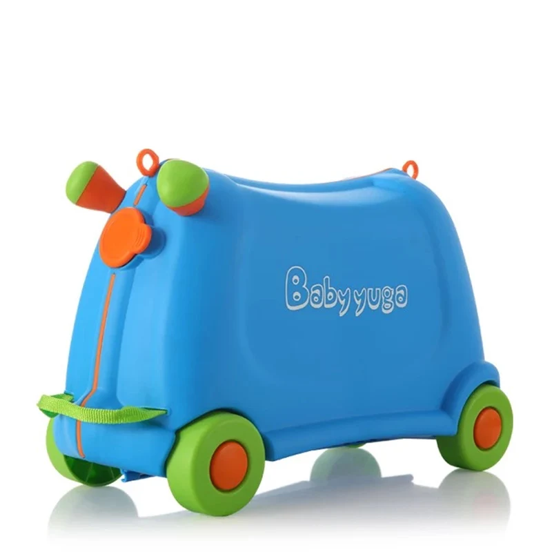 Новая симпатичная детская игрушка в форме мотоцикла, костюм на колесиках, чехол для детей, багаж, чемодан, чехол на колесиках для мальчиков и девочек, дорожный костюм, чехол s - Цвет: Синий