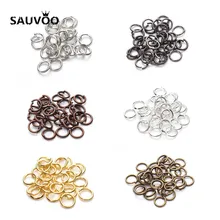 Anneaux ouverts en Bronze, argent, or, Rhodium, 4mm, 6mm, 8mm, pour bricolage de bijoux, vente en gros, 200, pièces/sac