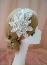 Elegante hermosa Crystal cinta Hairband de la flor tocado pelo de la boda accesorios