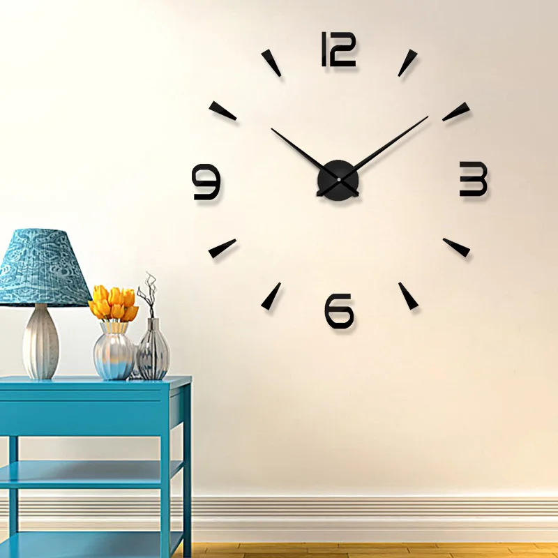 

2019 New DIY Home Decoration Acrylic Mirror High Quality 3D Wall Stickers Creative Fashion Living Room Clocks Large Wall Clock
